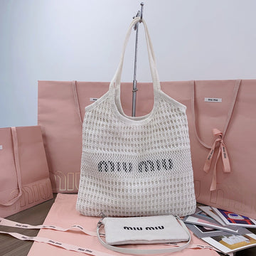 IVY TOTE BAG 40 IN WHITE MESH Luxe Carry Bags
