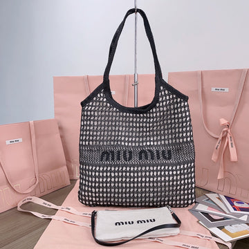 IVY TOTE BAG 40 IN BLACK MIX WHITE MESH By Luxe Carry