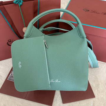 MEDIUM 36 BAG IN PERSIAN GREEN CALFSKIN WITH SILVER HARDWARE by Luxe Carry