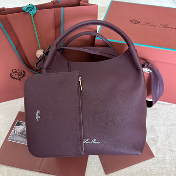 MEDIUM 36 BAG IN WINE PURPLE CALFSKIN WITH GOLD HARDWARE Luxe Carry Bags