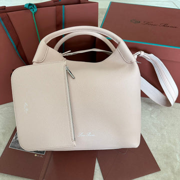 MEDIUM 36 BAG IN PALE PINK CALFSKIN WITH SILVER HARDWARE Luxe Carry