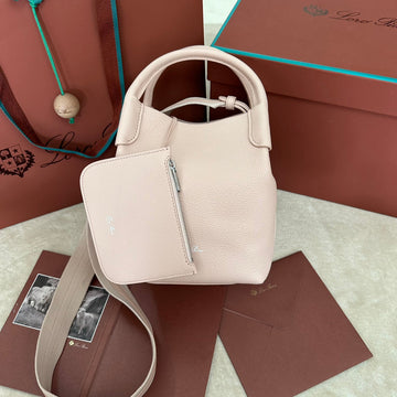 SMALL 21 BALE BAG IN LIGHT PINK GRAINED CALFSKIN by Luxe Carry