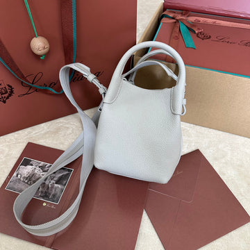 MICRO BALE BAG IN PALE GRAY CALFSKIN by Luxe Carry