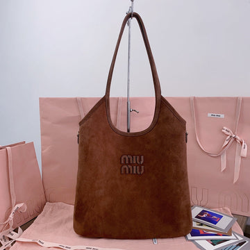 IVY TOTE BAG 40 IN BROWN SUEDE Luxe Carry Bags