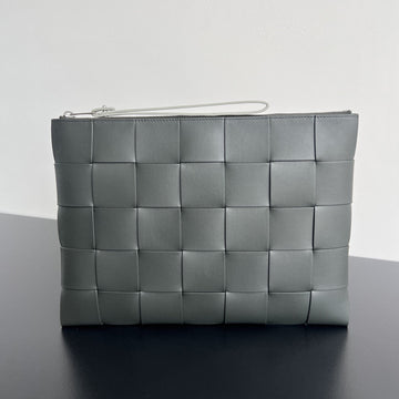 LARGE CASSETTE POUCH 35 IN CORDUROY GRAY CALFSKIN Luxe Carry Bags