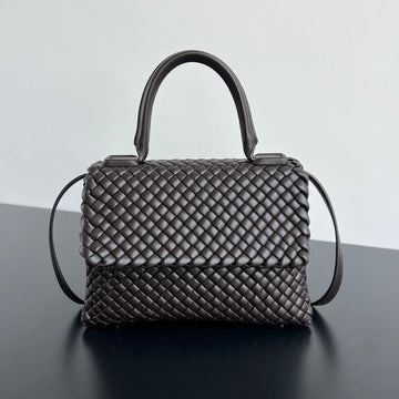 PATTI SHOULDER BAG 26 IN CHOCOLATE LAMBSKIN by Luxe Carry