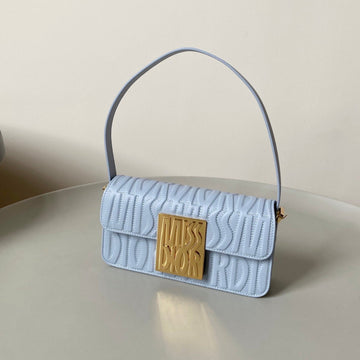 MEDIUM FLAP BAG 22 IN BABY BLUE QUILTED ALLOVER CALFSKIN Luxe Carry