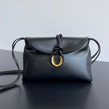 SMALL LIBERTA 27 IN BLACK SMOOTH CALFSKIN GOLD HARDWARE Luxe Carry