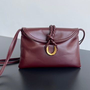 SMALL LIBERTA 27 IN WINE RED SMOOTH CALFSKIN GOLD HARDWARE Luxe Carry Bags