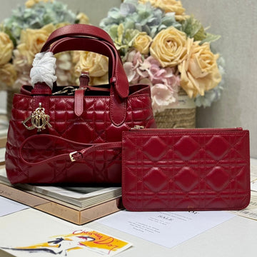 MINI 23 TOUJOURS BAG IN RUBY RED MACROCANNAGE LAMBSKIN Luxe Carry Bags