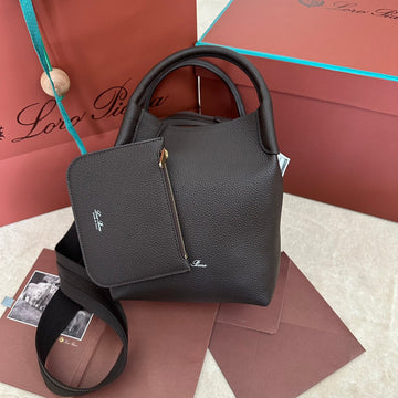 SMALL 21 BALE BAG IN DARK BROWN GRAINED CALFSKIN Luxe Carry