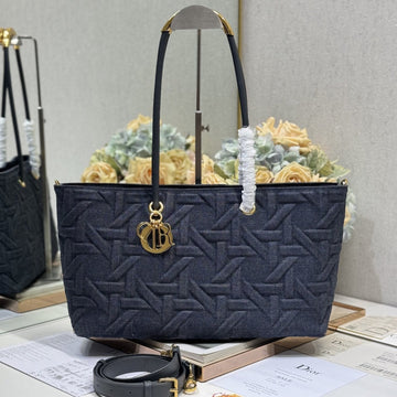MEDIUM 37 TOUJOURS BAG IN BLACK CANNAGE DENIM Luxe Carry