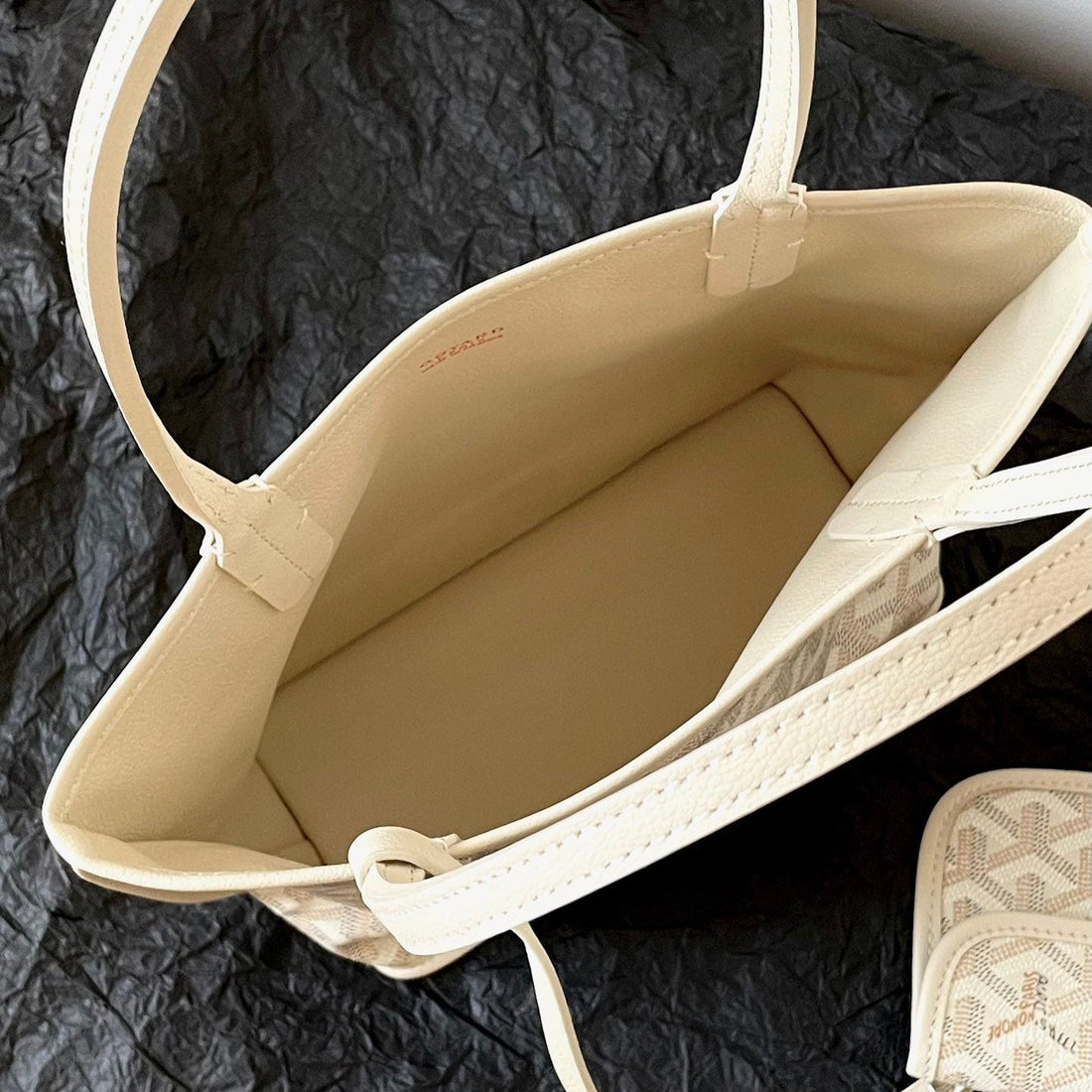 ANJOU MINI BAG 20 IN BEIGE GOYARDINE CANVAS AND CALFSKIN by Luxe Carry