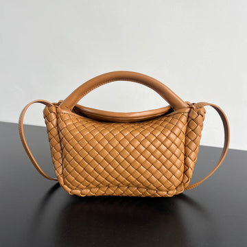 COLuxe CarryLE TOP HANDLE BAG 23 IN BRONZE BROWN LAMBSKIN Luxe Carry Bags