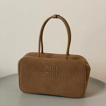 BEAU TOP HANDLE BAG 34 IN MEDIUM BROWN CORDUROY By Luxe Carry