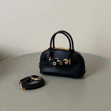 AVENTURE NAPPA MINI BAG 21 IN BLACK CALFSKIN GOLD HARDWARE Luxe Carry