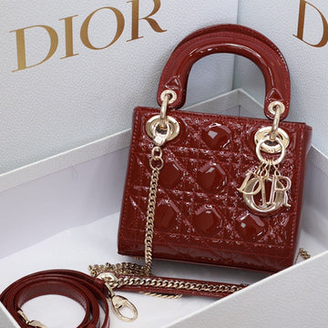 MINI LADY BAG 17 IN RED QUILTED MACROCANNAGE CALFSKIN By Luxe Carry
