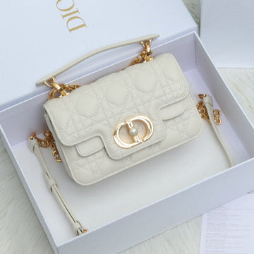 JOLIE TOP HANDLE BAG 19 IN WHITE CANNAGE CALFSKIN Luxe Carry Bags