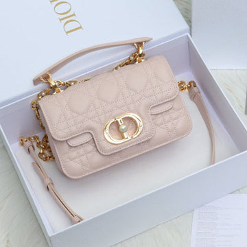 JOLIE TOP HANDLE BAG 19 IN PALE PINK CANNAGE CALFSKIN By Luxe Carry
