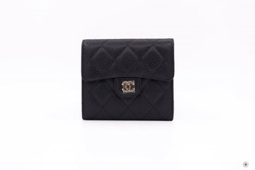 Top Quality Chanel AP0231 Y01588 Classic Fold Wallet (old Model: A82288) Black Caviar Short Wallet Ghw