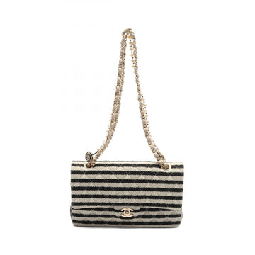 Top Quality Chanel Matelasse W Flap Shoulder Bag Leather Cotton