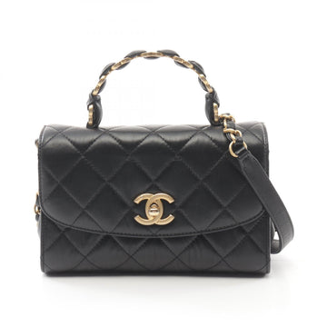 Top Quality Chanel Matelasse Top Handle Shoulder Bag Black