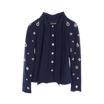 Top Quality Chanel Wool Coat Navy P73143V21533