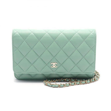 Top Quality Chanel Matelasse Leather Shoulder Bag Green