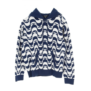 Top Quality Chanel Cashmere Coco Mark Hoodie Navy/White