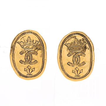 Top Quality Chanel Coco Mark Crown Earrings Gold