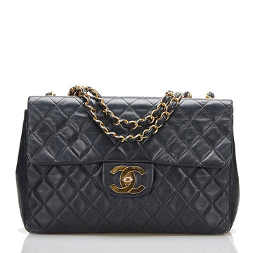 Top Quality Chanel Lambskin Matelasse 34 Chain Shoulder Tote Bag Black Gold