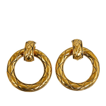 Top Quality Chanel   Matelasse Circle Earrings Gold Plated