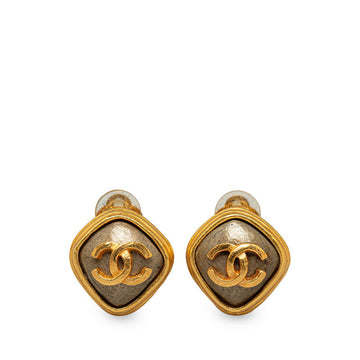 Top Quality Chanel Coco Mark Stone Earrings Gold