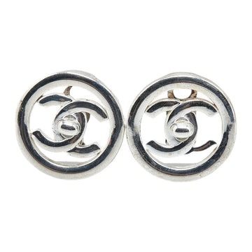 Top Quality Chanel   Coco Mark Turnlock Earrings Silver Metal