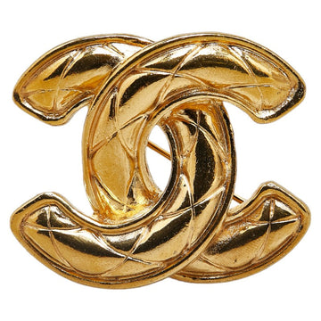 Top Quality Chanel Matelasse Coco Mark Brooch Gold Plated