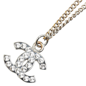 Top Quality Chanel Coco Mark Rhinestone Metal Necklace