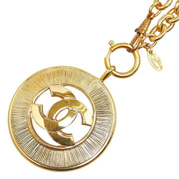 Top Quality Chanel Coco Mark Round Necklace Gold Plated