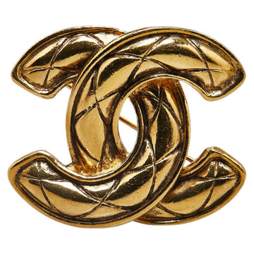 Top Quality Chanel Coco Mark Matelasse Brooch Gold Plated