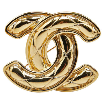 Top Quality Chanel Coco Mark Matelasse Brooch Gold