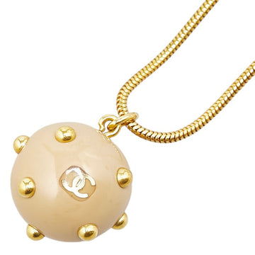 Top Quality Chanel Coco Ball Coco Mark Necklace Gold Plastic