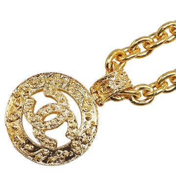 Top Quality Chanel   Coco Mark Round Necklace Gold