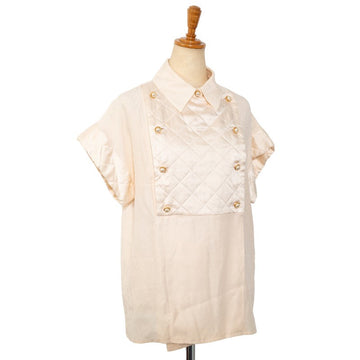 Top Quality Chanel Silk Quilted Pearl Blouse Shirt