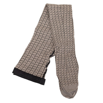Top Quality Chanel Block Check Coco Mark Tights Gray Cotton