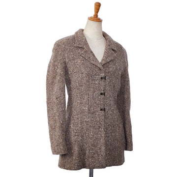 Top Quality Chanel Tweed Jacket Beige Wool Nylon