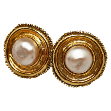 Top Quality Chanel Pearl Earrings Gold Plated Clip-on