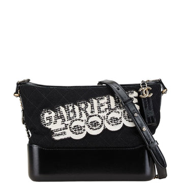 Top Quality Chanel Gabrielle Chain Shoulder Bag Black Felt Leather