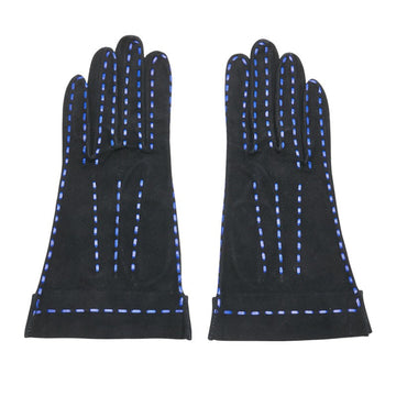 Top Quality Chanel Suede Gloves Black Blue