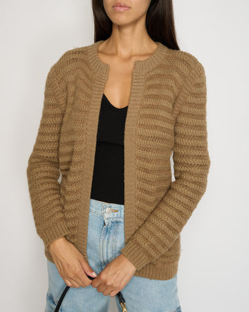 Top Quality Chanel Brown Round Neck Knitted igan FR 38 (UK 10)