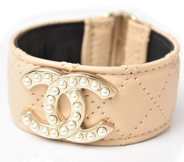 Top Quality Chanel Matelasse Coco Mark Pearl Motif Bangle