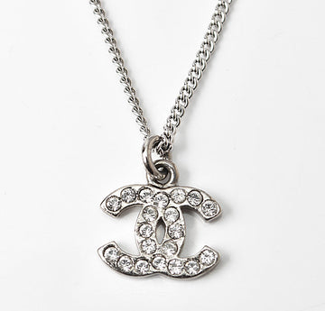 Top Quality Chanel Necklace/Pendant with Rhinestones, Silver/White